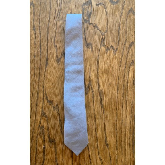 The Tie Bar Necktie Gray Blue‎ Solid Silk/Linen Men's Skinny Neck Tie - Picture 1 of 5